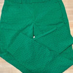 Vibrant Green Textured Pants